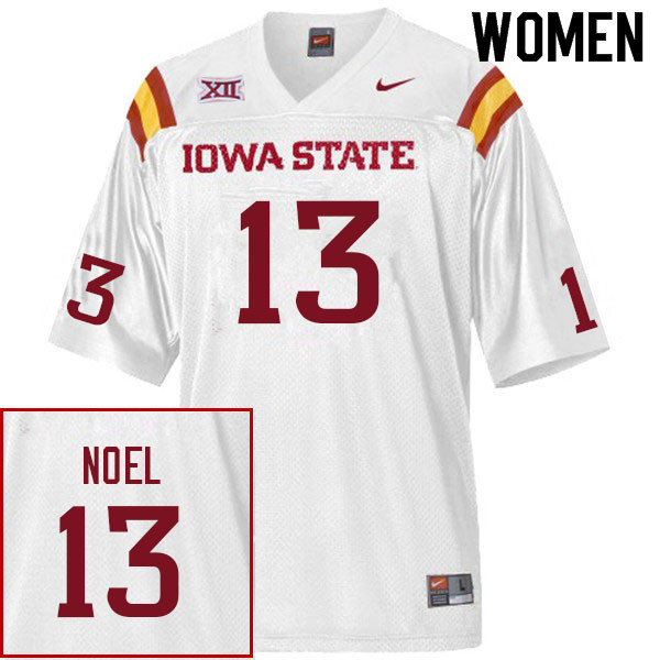 Women #13 Jaylin Noel Iowa State Cyclones College Football Jerseys Sale-White